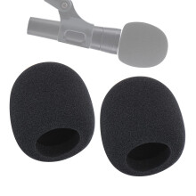 2 Pack Microphone Foam Cover for Shure SM58 SM57, Professional Mic Windscreen Pop Filter, Thick High-Density Sponge Shield for Most Handheld Wireless