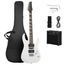 39" Full Size Electric Guitar Starter Kit with 20W Amplifier, Guitar Bag, Cable, Strap, Pick, Tremolo Bar, HSH Pickups Electric Guitars, Perfect Begi