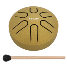 Rayzm Pocket Titanium Steel Tongue Drum, 3 Inches (8cm) 6 Tones A-Key Handpan Tank Drum, Mini Hand Drum Pentatonic Scale Percussion Instrument