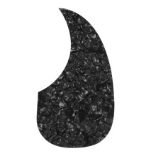 FLEOR Acoustic Guitar Pickguard Comma Shape Self-adhesive Celluloid Material Scratch Plate,Black Pearl