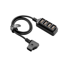 SMALLRIG D-Tap Splitter, Dtap Splitter Power Cable to 4 Ports,D Tap Charger Cord Suitable for V Mount Battery, Mirrorless Cameras, Monitors, Flame-Re