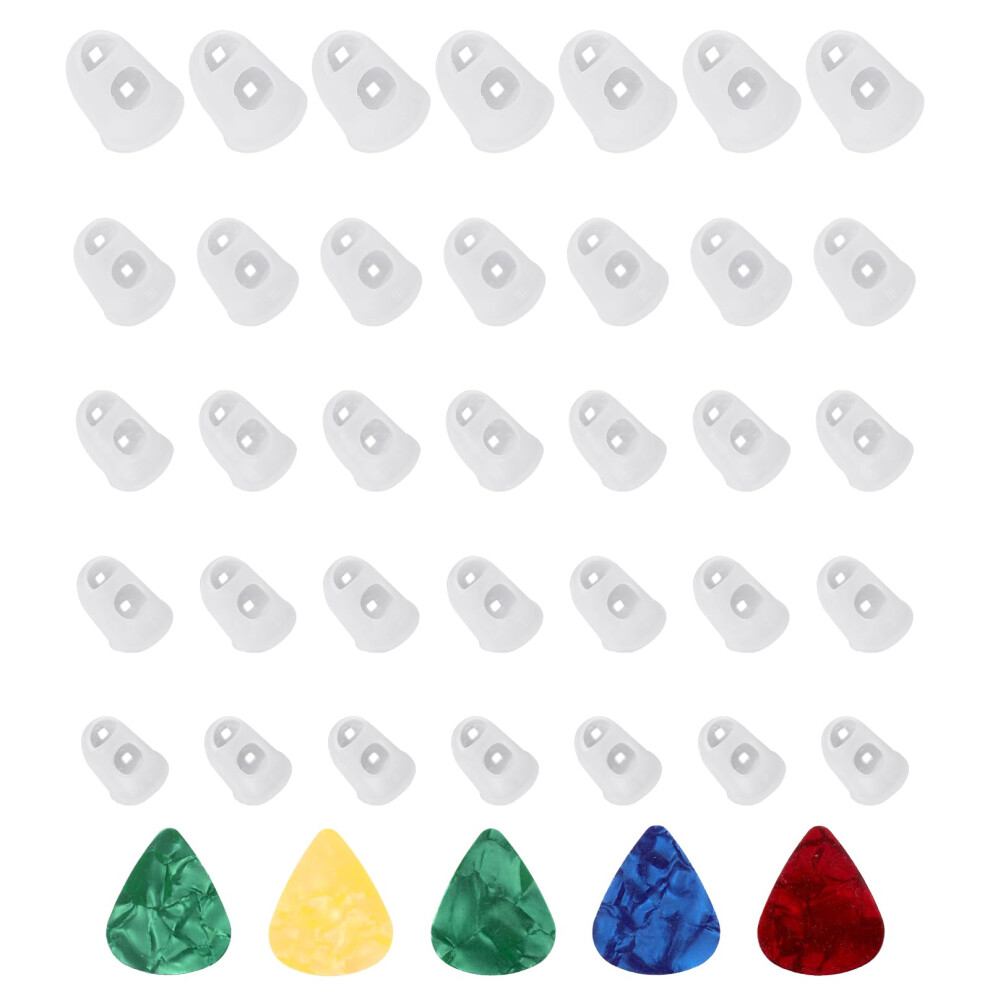 Fdczeyxior 35 Pcs Guitar Fingertip Protector Silicone Finger Protector For Guitar
