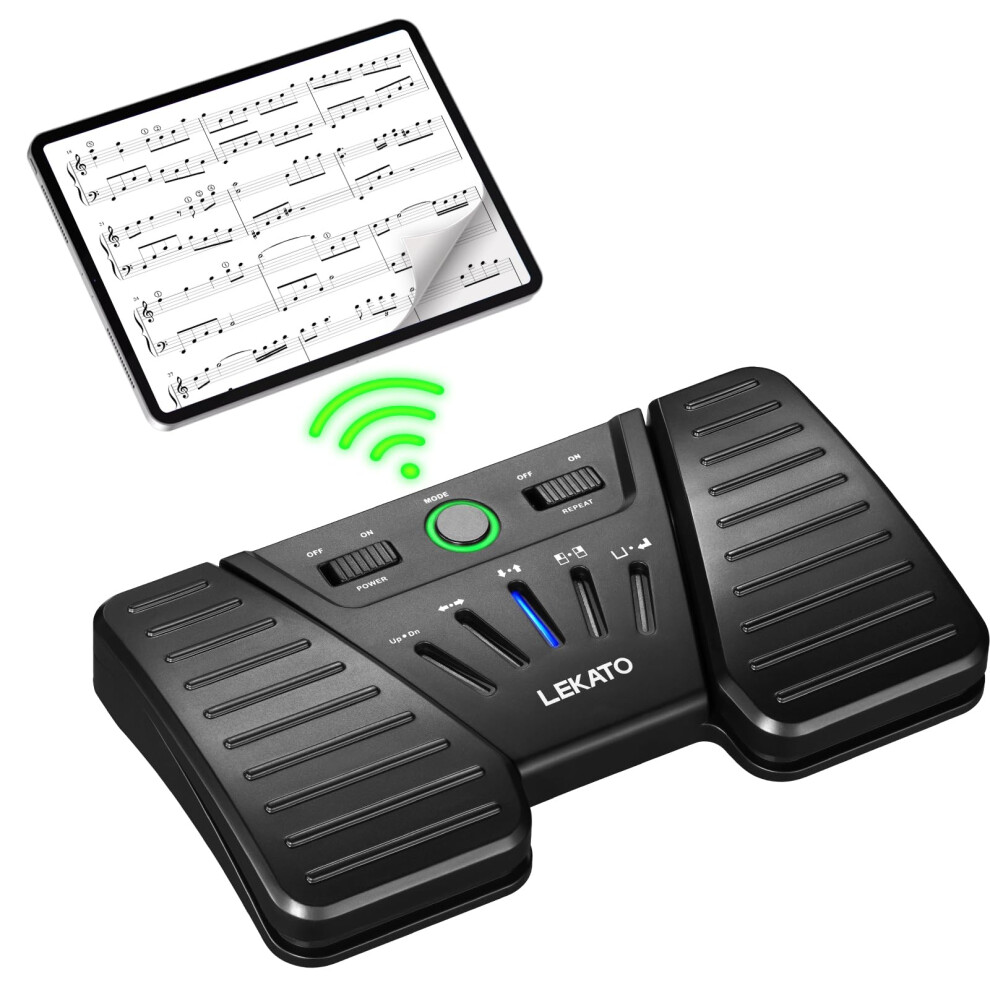 Lekato Bluetooth Page Turning Pedal, Wireless Page Turner, Rechargeabl