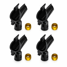 4PCS Adjustable Microphone Clip Holder for Mic Stand, Universal Microphone Holder 180 Adjustable Microphone Clip with 5/8" to 3/8" Mic Screw Adapter