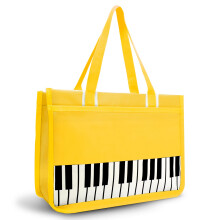 BestSounds Piano Bag, Zipper Waterproof Music Book Tote Bag Piano Accessories for Women, Gifts for Musicians (Yellow)