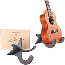 Detachable Wooden Ukelele Stand, Holder Musical Instrument Stand Concert Portable Non-Slip Violin Wood Stand for Small Guitar, Violin, Banjo (Dark Br