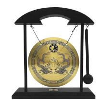 Mini Desktop Gong Table Wind Chime Percussion Instruments with Mallet for Home D