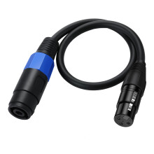 Halokny Speakon to XLR Speaker Cable, Female to Female Audio Adapter for DJ/PA Speaker Cord With Twist Lock (50cm/1.6Feet)