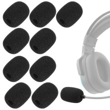 10 Pack Foam Mic Cover, Mini Foam Windscreen, for Ball-Type Lavalier Microphone, Blocks Wind Noise, Fits Podcasting, Vlogging, Interviews