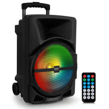 Pyle Bluetooth PA System – 800W Peak Portable Party Speaker with Rechargeable Battery, Mic Inputs & LED Lights, Powerful Bass & Clear Treble for Kar
