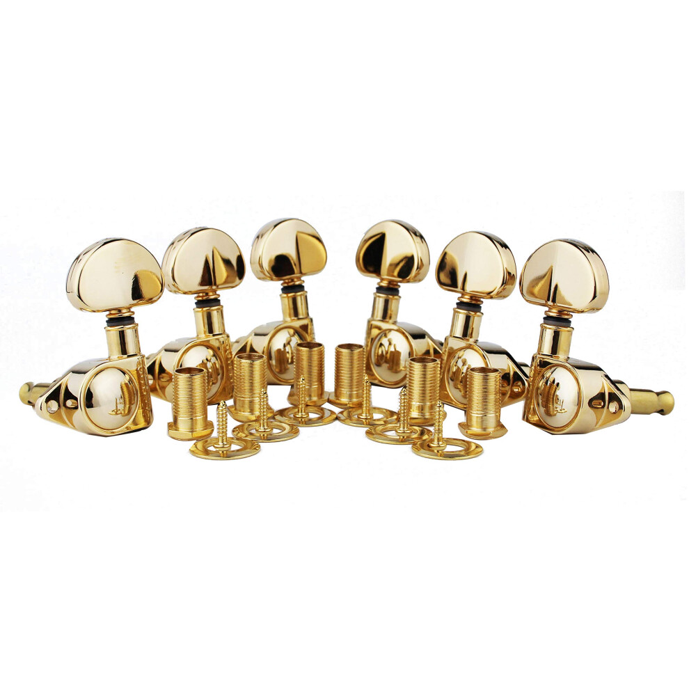 Guyker Guitar Machine Heads (3L + 3R Handed) – 1:21 Sealed Tuners Tuni