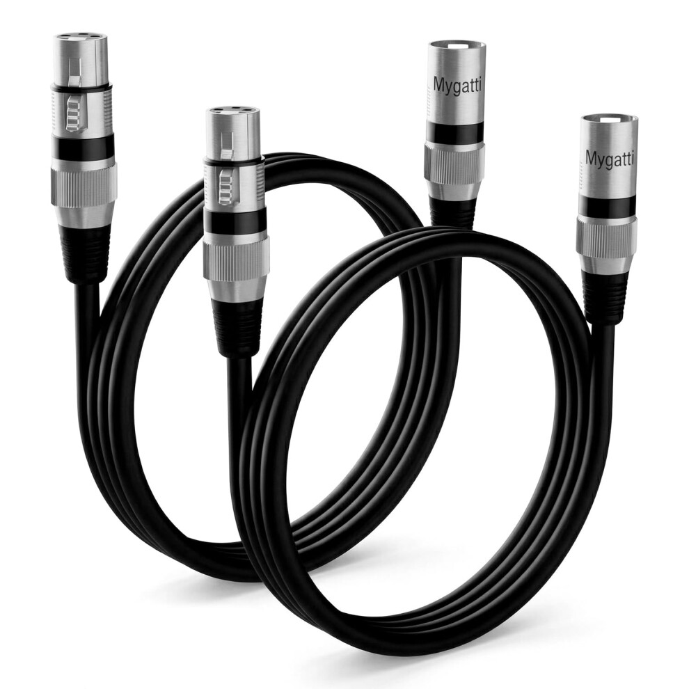 Qwork 2Pack Xlr Cable, 2M Balanced Microphone Lead Male To Female – N