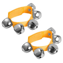 TIGER BEL7-CL Wrist Jingle Bells - Adjustable Pair of Adult Wrist Strap Metal Bells - Musical Rhythm Bracelet Suitable for Any Age 3+ - Children Ankl