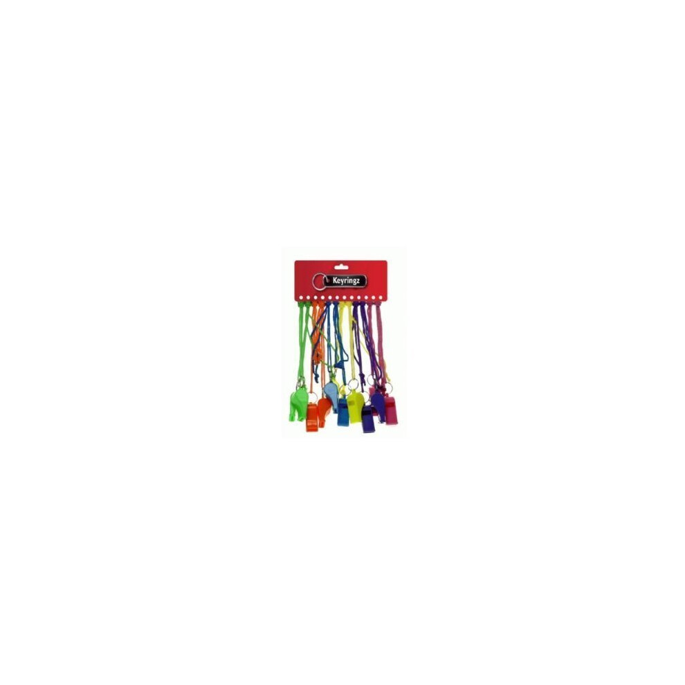 Plastic Whistle 12 - Brightly Coloured Neon Whistles By