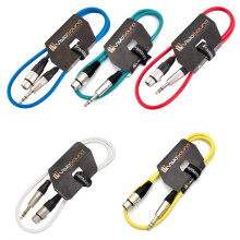 VisioSound 5 x Female XLR to 6.35mm Stereo TRS Jack Lead/Balanced Signal/Audio Patch Cable (Multi-Coloured, 1m, Pack of 5)