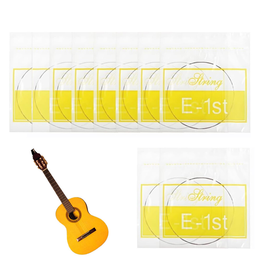 Exquima 10 Pcs Acoustic Guitar Strings, High E 1St Replacement Guitar Strings,