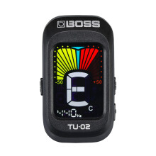 BOSS TU-02 Chromatic Clip-On Battery Powered Tuner for Guitar, Bass and Ukulele