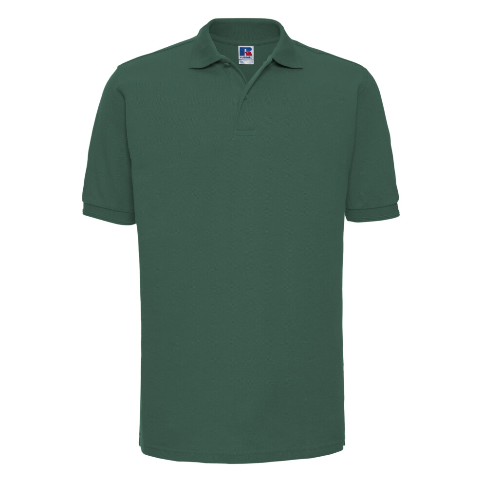 Russell (5Xl, Bottle ) Mens Ripple Collar & Cuff Short Sleeve Polo Shirt Green
