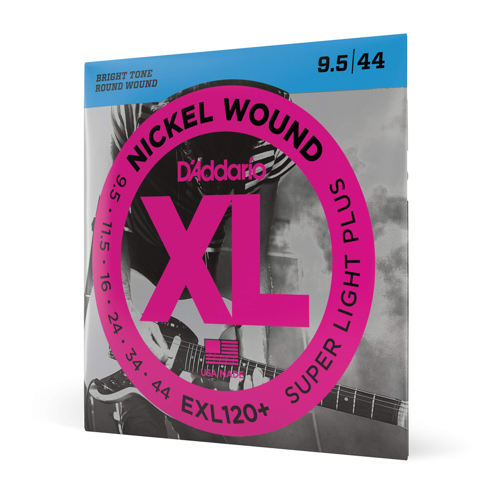 D'addario Electric Guitar Strings, Xl Nickel, Exl120+, Super Light Plu