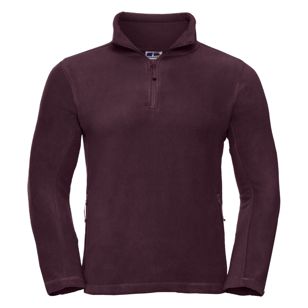 Russell (Xs, Burgundy) Mens 1/4 Zip Outdoor Fleece Top