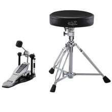 Roland Dap-3X Essential V-Drums Accessories, Includes A Pair of Hickory-Made Drumsticks, A Kick Pedal with New EmBOSSed Roland Logo Footplate, And A