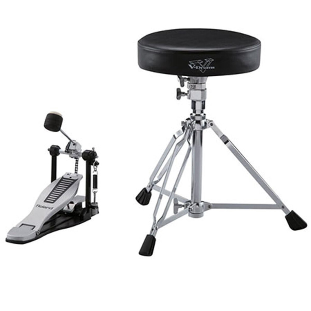 Roland Dap-3X Essential V-Drums Accessories, Includes A Pair of Hickory-Made Drumsticks, A Kick Pedal with New EmBOSSed Roland Logo Footplate, And A