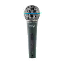 Stagg SDM60 Professional Cardioid Dynamic Microphone, Spherical Mesh Grille / Pop Filter, 3-Pin XLR Connection, Vocal and Instrumental Microphone,