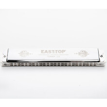 East top 24 Holes Advanced Tremolo Harmonica Key of C, Tremolo Mouth Organ Harmonica for Adults, Professionals and Students (T2406K 2.0-C)