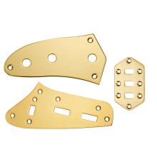 Dopro Guitar Control Plate Kit Upper Control Plate Lower Control Plate and Pickup Selector Switch Plate for Jaguar Guitars Gold