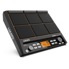 LEKATO Percussion Sample Pad - Electric Drum Set with 9 Velocity-Sensitive Drum Pads, 600+ Sounds, MIDI Out, USB MIDI, AUX, Looper, Metronome, Trigge