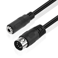 MEIRIYFA 5 Pin Din MIDI to 3.5mm TRS Audio Cable, 3.5mm(1/8in) TRS Stereo Female to 5-Pin Din Male Professional Audio Cord Adapter for Amplifiers, HI