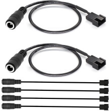 Gebildet 6PCS DC Power Supply Plug to 3-Pin and 4-Pin PC Fan Power Adapter Cable, DC5521 to 3Pin/4Pin Cable