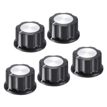 sourcing map Potentiometer Knobs Aluminium Alloy 26x15.5mm 6mm Hole Volume Control Knob Cap for Guitar Bass,Volume Control,Mechanical Switch, Applian