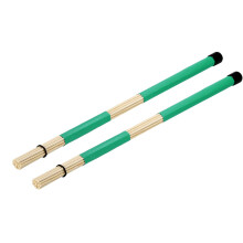 sourcing map Bamboo Drum Stick Rods Brushes Hot Rods Drumsticks Brush Green for Jazz Acoustic Rock Band Music Lover Percussion 1 Pair