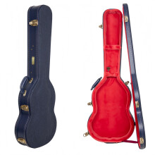Crossrock Relief Series SG Guitar Case for Gibson SG Style Electric Guitars | Carved Ocean Blue Finish, Deep Scarlett Velvet Interior, Lock – Premiu