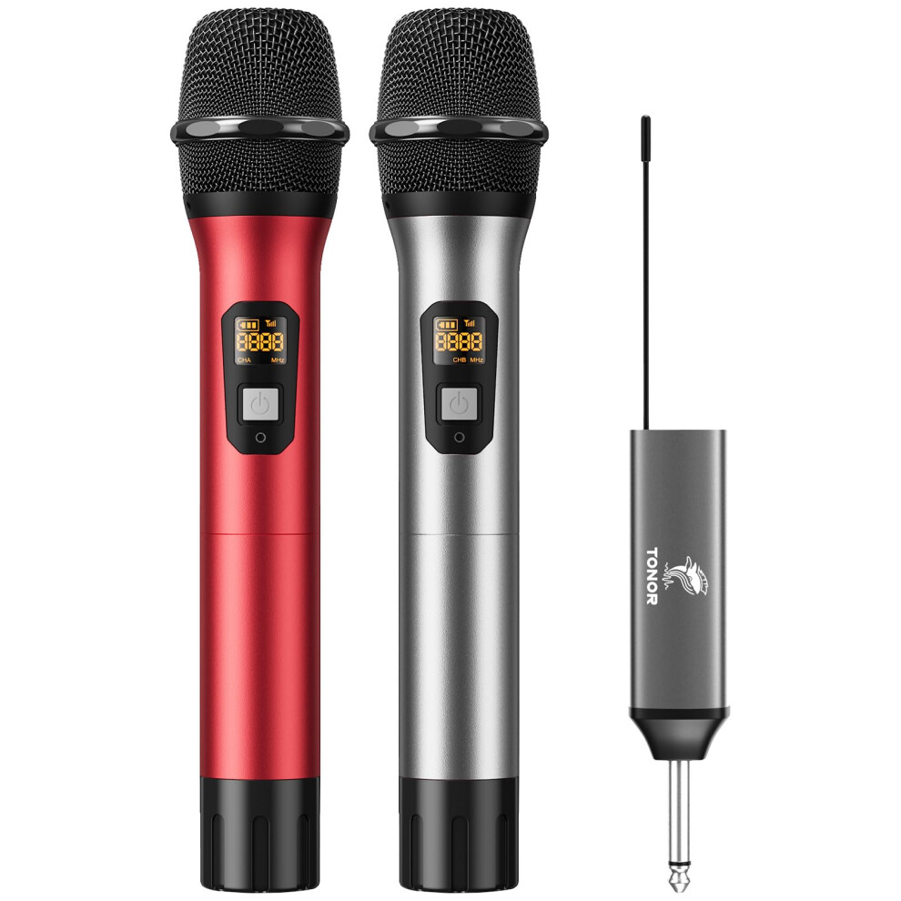 Tonor Tw630 Wireless Microphone, Uhf Dual Cordless Metal Dynamic Mic S
