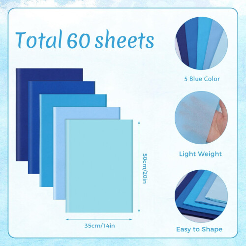 woric 60 Sheets Easter Tissue Paper 50  35cm Coloured Tissue Paper Spring G 1