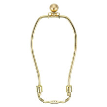 PATIKIL 6.5 Inch Lamp Harp Kit with 17.5mm Solid Brass Ball Finial, 1 Set Heavy Duty Bracket with Standard Saddle & Finial Detachable Shade Holder fo