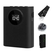 AURTEC Voice Amplifier with Magnetic Wireless Lavalier Microphone, Portable Amplifier with 2.4G Wireless Microphone, Supports Bluetooth, TF Card, USB