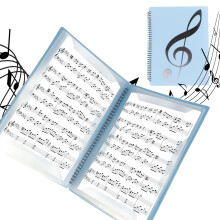A4 Sheet Music Folder, Music Holder Eliminate Glare 60 Pages Spiral Bound Music Binder with Non-Reflective Sleeves Allows Direct Annotation Drawing F