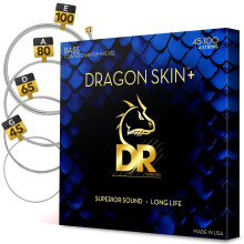 DR DBQ-45/100 - DRAGON SKIN+, Coated Quantum Nickel bass strings, Superior sound with pleasant feel & long lifespan: Medium Light 45-100