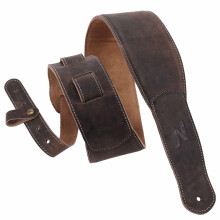 Nefelibata 3-Inch Guitar Strap, Full Grain Leather with Foam Padding and Cable Organizer Loop for Kids, Men and Women for Acoustic, Bass and Electric