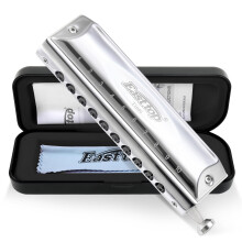 East top Chromatic Harmonica 10 Holes 40 Tones Professional Chromatic Harmonica in C, Upgrade Mouth Organ harmonica for Adults, Professional Player a