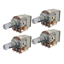 FLEOR A250K+B250K Potentiometers Set Push Pull Control Pot Long Split Knurled Shaft 18mm for Guitar Bass Volume or Tone Control (Set of 2A2B)