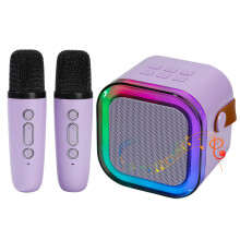 Mini Karaoke Machine for Kids Adults with 2 Wireless Microphones, Portable Singi