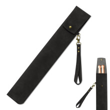 Chris.W Drum Sticks Bag PU Leather, Portable Drumsticks Case with Strap, Durable Drumstick Holder for Percussion Mallets & Sticks, Compact Drumstick