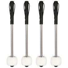 JUFYVO 4pcs Bass Drum Mallet Wool Felt Head Drum Mallet Stick Percussion Mallets Timpani Sticks Stainless Steel Handle Mallet Instrument Percussion A
