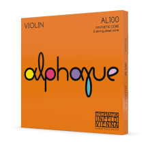 Thomastik-Infeld - Alphayue - AL100-4-String Set with 2 D-Single Strings (Aluminum/Silver Winding) - 4/4 Violin - Tension 22.4kg/49.3lbs