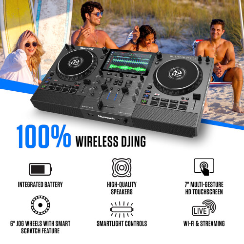 Numark Numark Mixstream Pro Go Portable DJ Controller with Battery, Mixer wit 1