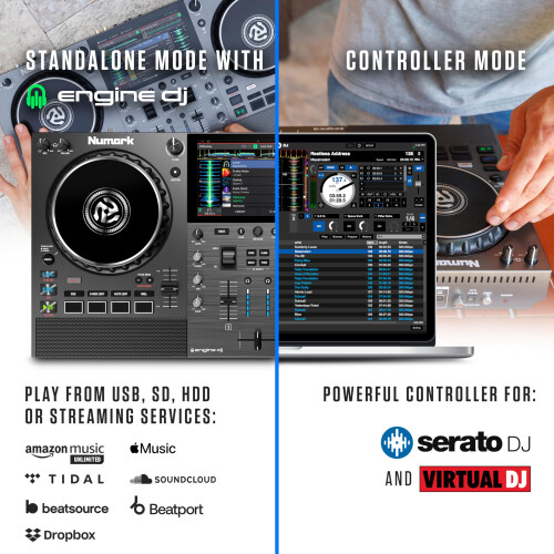 Numark Numark Mixstream Pro Go Portable DJ Controller with Battery, Mixer with Stem Sep 2